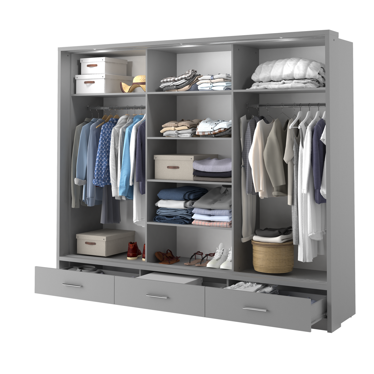 Sliding Door Wardrobe with Drawers