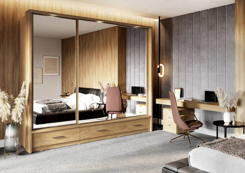 Sliding Door Wardrobe with Drawers