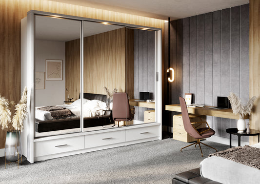 Sliding Door Wardrobe with Drawers