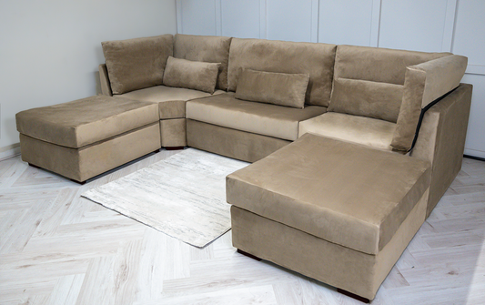 U-Shape Sofa With Fullback Cushions